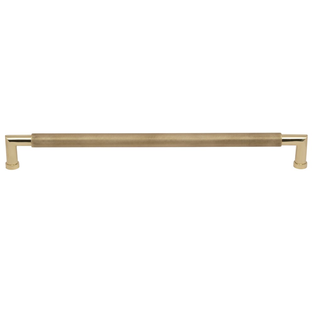 Omnia Hardware 18" Centers Knurled Appliance Pull in Polished Brass Unlacquered