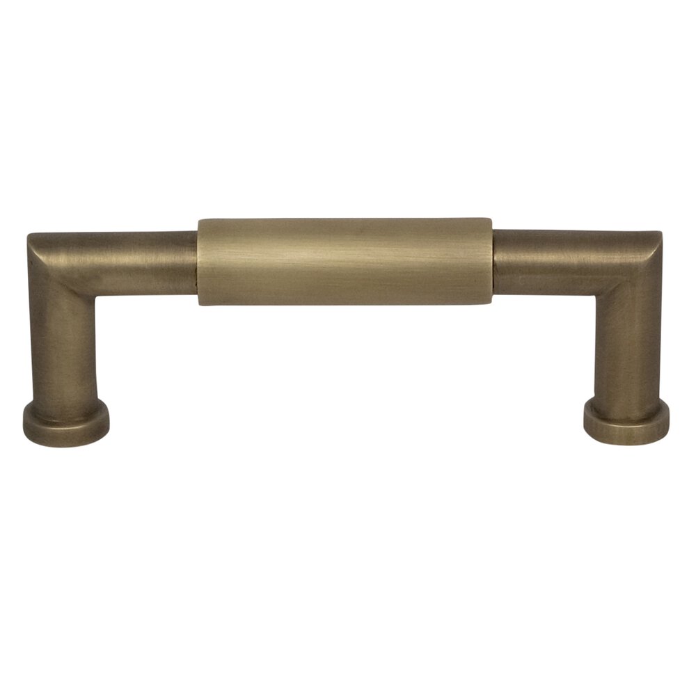 Omnia Hardware 4" Centers Plain Cabinet Pull in Antique Brass Lacquered