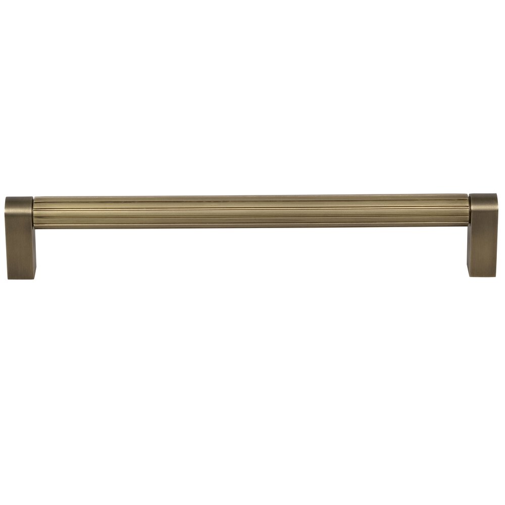Omnia Hardware 12" Centers Grooved Appliance Pull in Antique Brass Lacquered