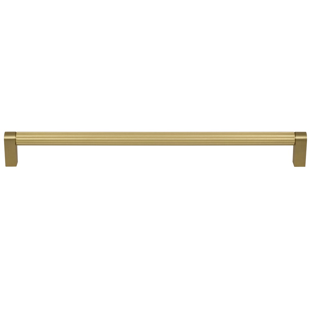 Omnia Hardware 18" Centers Grooved Appliance Pull in Satin Brass Lacquered