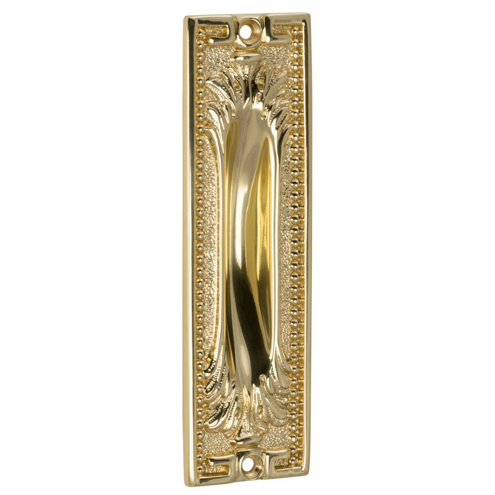 Omnia Hardware Ornate Flush Pull in Polished Brass Lacquered