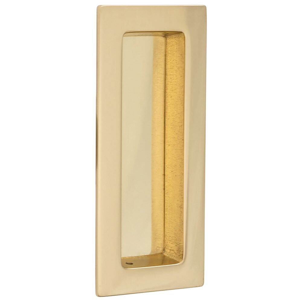 Omnia Hardware Modern Flush Pull in Polished Brass Lacquered