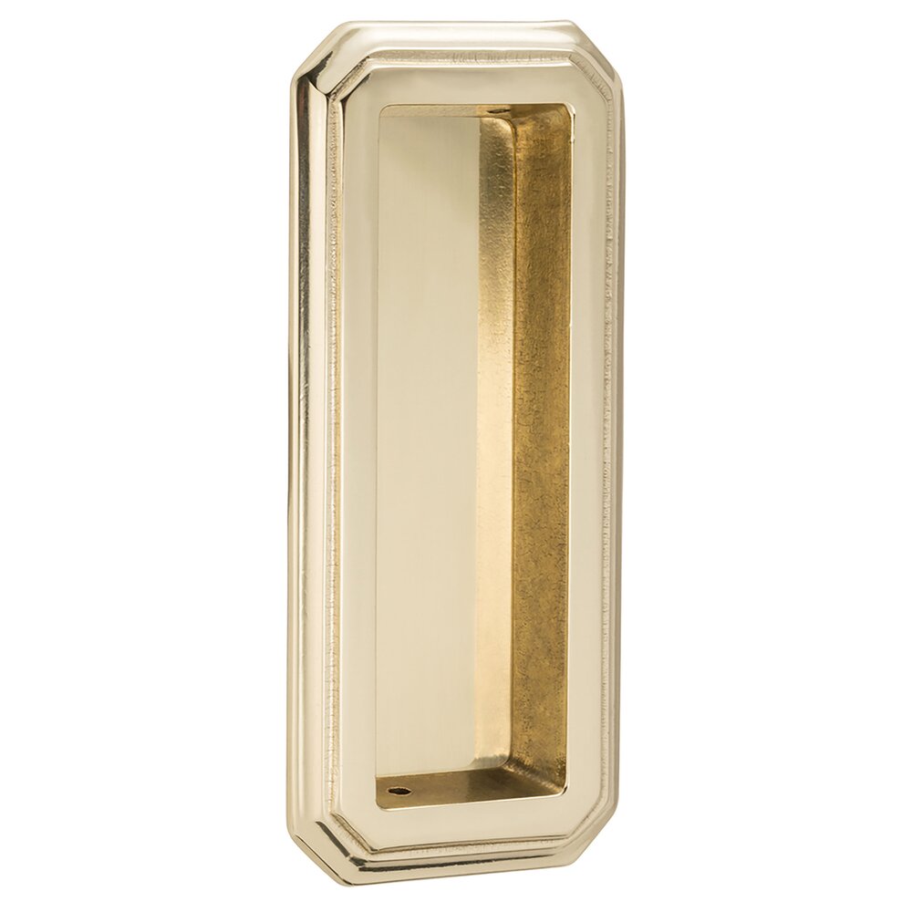 Omnia Hardware Traditional Flush Pull in Polished Brass Lacquered