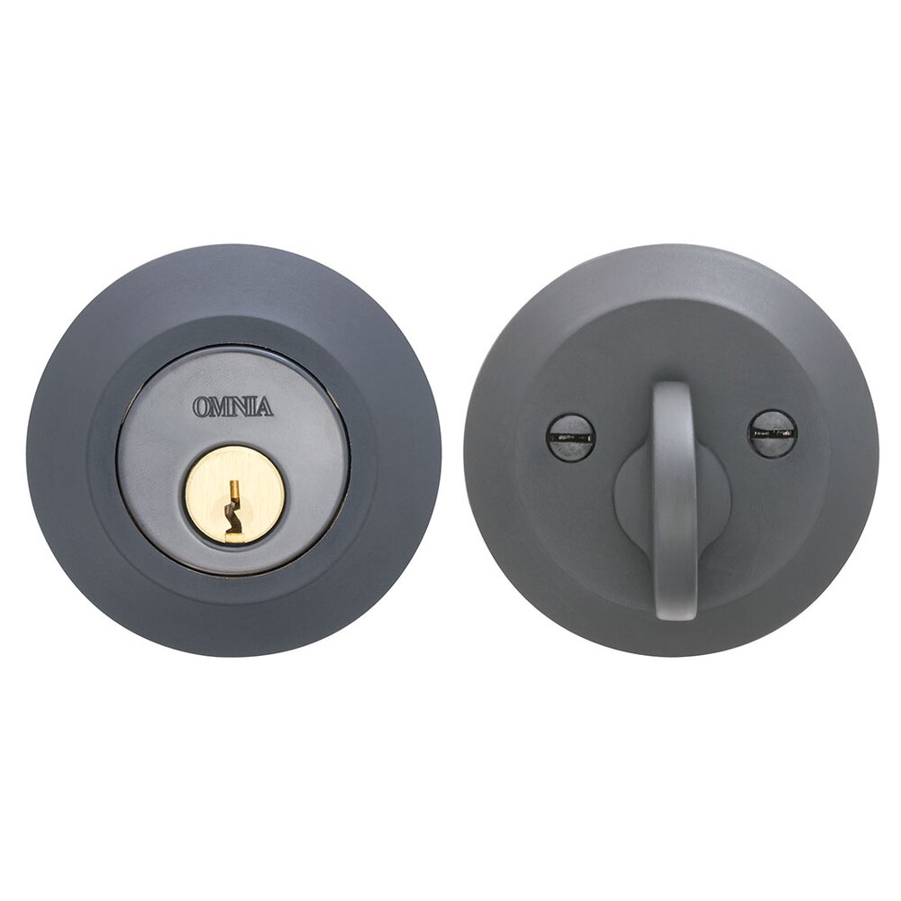 Omnia Hardware Modern Single Cylinder Deadbolt in Oil Rubbed Bronze Lacquered