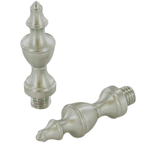 Omnia Hardware Pair of Urn Finials in Satin Nickel Lacquered