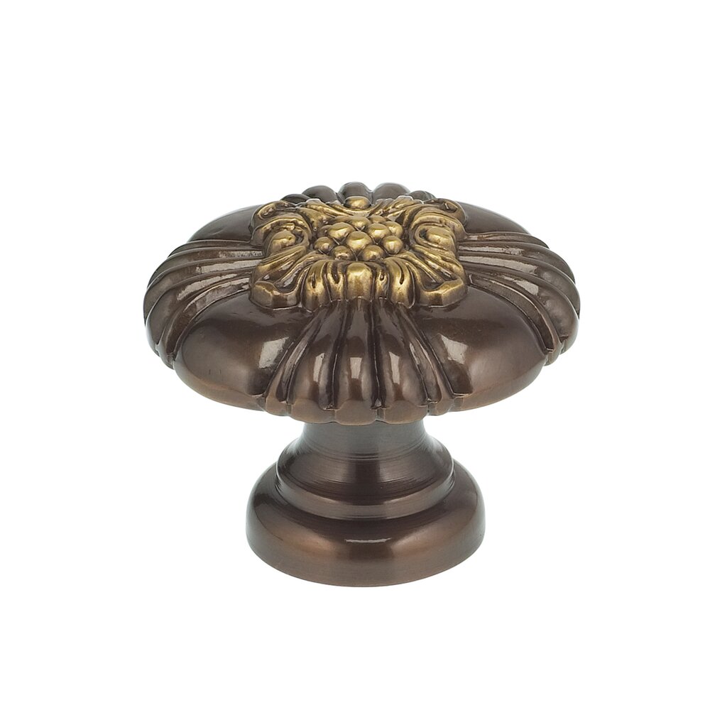 Omnia Hardware 1 3/8" Floral Center Knob Shaded Bronze Lacquered