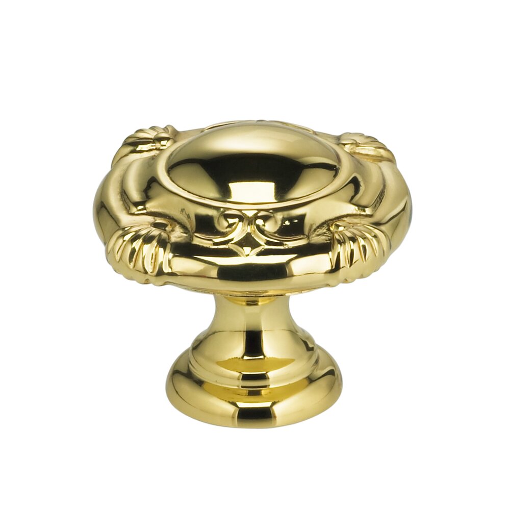 Omnia Hardware 1 7/8" Crest Knob Polished Brass Lacquered