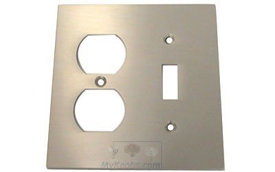 Omnia Hardware Modern Combination Switchplate in Satin Nickel Lacquered