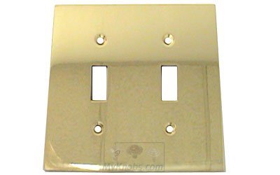 Omnia Hardware Modern Double Toggle Switchplate in Polished Brass Lacquered