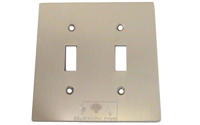 Omnia Hardware Modern Double Toggle Switchplate in Satin Nickel Lacquered