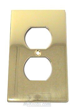 Omnia Hardware Modern Duplex Receptacle Switchplate in Polished Brass Lacquered