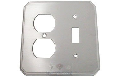 Omnia Hardware Traditional Combination Switchplate in Satin Chrome