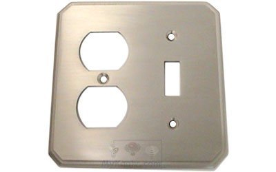 Omnia Hardware Traditional Combination Switchplate in Satin Nickel Lacquered