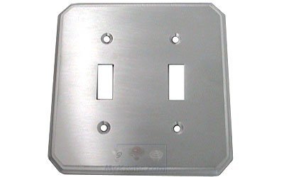 Omnia Hardware Traditional Double Toggle Switchplate in Satin Chrome