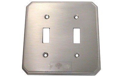 Omnia Hardware Traditional Double Toggle Switchplate in Satin Nickel Lacquered