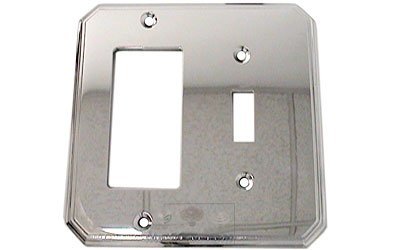 Omnia Hardware Traditional Single Toggle and Single Rocker Switchplate in Polished Chrome