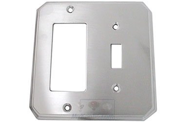 Omnia Hardware Traditional Single Toggle and Single Rocker Switchplate in Satin Chrome