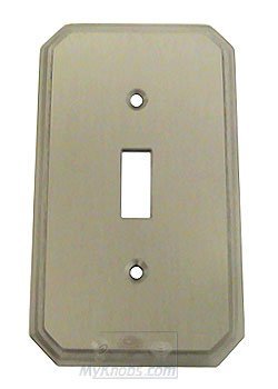 Omnia Hardware Traditional Single Toggle Switchplate in Satin Nickel Lacquered