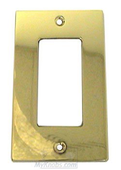 Omnia Hardware Modern Single Rocker Cutout Switchplate in Polished Brass Lacquered