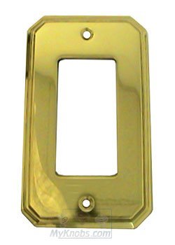 Omnia Hardware Traditional Single Rocker Cutout Switchplate in Polished Brass Lacquered