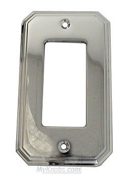 Omnia Hardware Traditional Single Rocker Cutout Switchplate in Polished Chrome