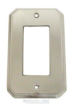 Omnia Hardware Traditional Single Rocker Cutout Switchplate in Satin Nickel Lacquered