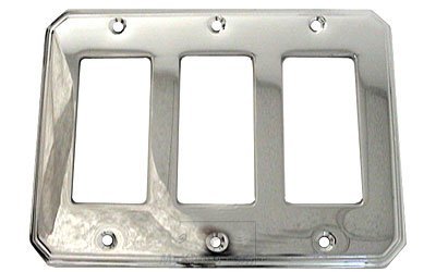 Omnia Hardware Traditional Triple Rocker Cutout Switchplate in Polished Chrome