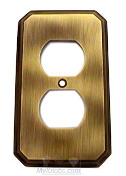 Omnia Hardware Traditional Duplex Receptacle Switchplate in Shaded Bronze Lacquered