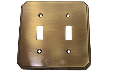 Omnia Hardware Traditional Double Toggle Switchplate in Shaded Bronze Lacquered