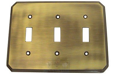 Omnia Hardware Traditional Triple Toggle Switchplate in Shaded Bronze Lacquered