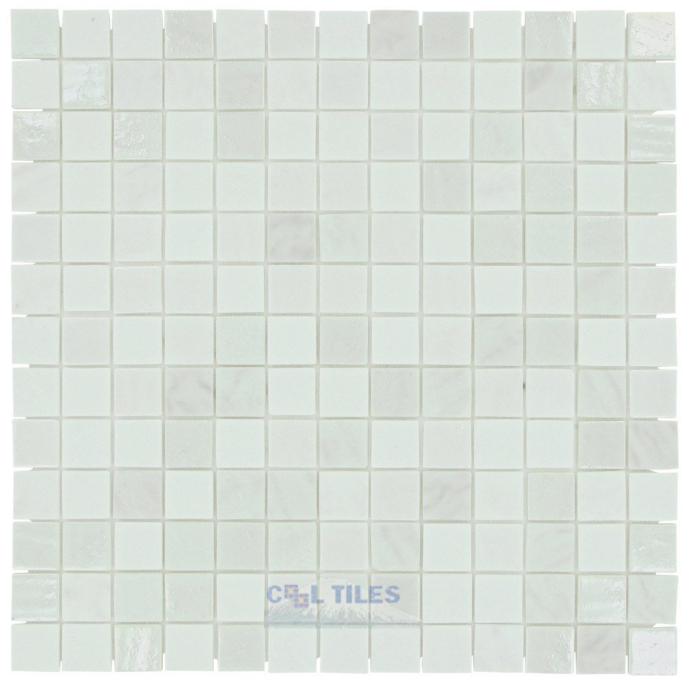 Onix Glass Tiles 1" x 1" Tile in Carrara