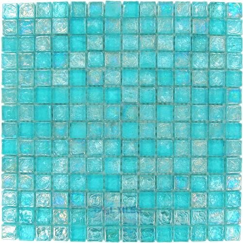 Onix Glass Tiles Iridescent Blue Squares