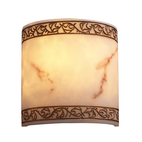 PLC Lighting CFL Single Wall Sconce in Faux Alabaster