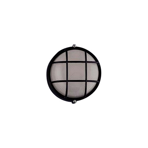 PLC Lighting 8" Gated Exterior Light in Black with Frost Glass
