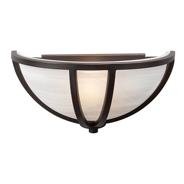 PLC Lighting Wall Light in Oil Rubbed Bronze with Marbleized Glass