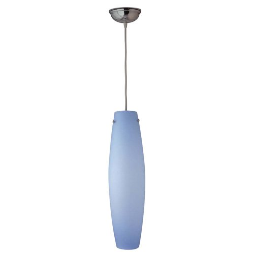 PLC Lighting CFL 5" Mini Drop Pendant in White with Blue Glass