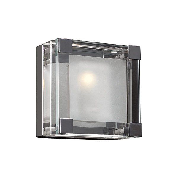 PLC Lighting 5 1/2" Wall Light in Polished Chrome with Clear Glass