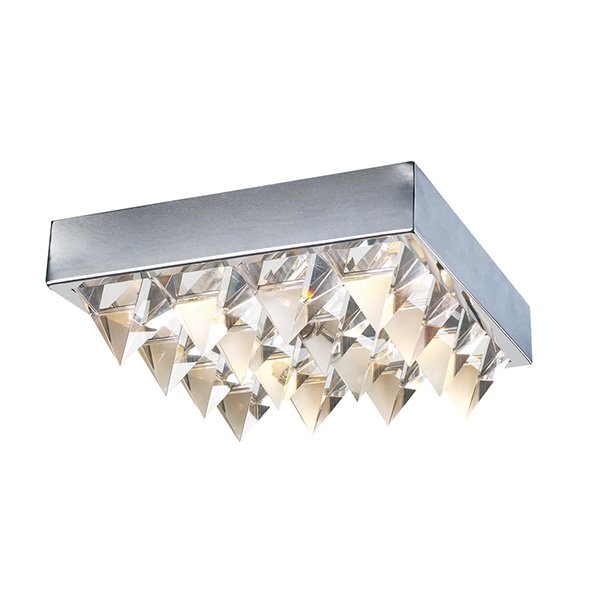 PLC Lighting 14" Ceiling Light in Polished Chrome with Crystal