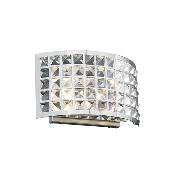 PLC Lighting 12" X 7" Wall Light in Polished Chrome with Asfour Handcut Crystal