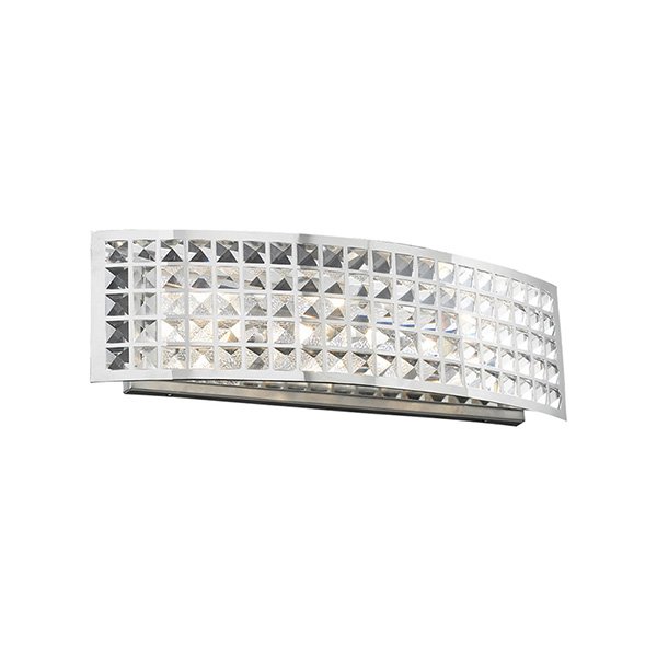 PLC Lighting 24" X 7" Wall Light in Polished Chrome with Asfour Handcut Crystal