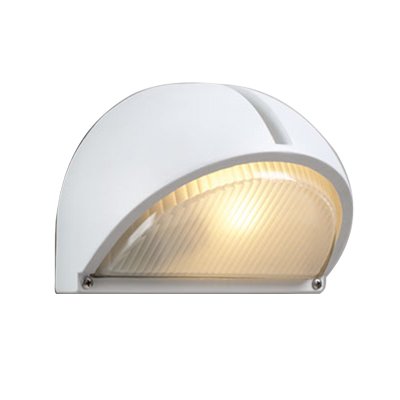 PLC Lighting Exterior Light in White with Ribbed Glass