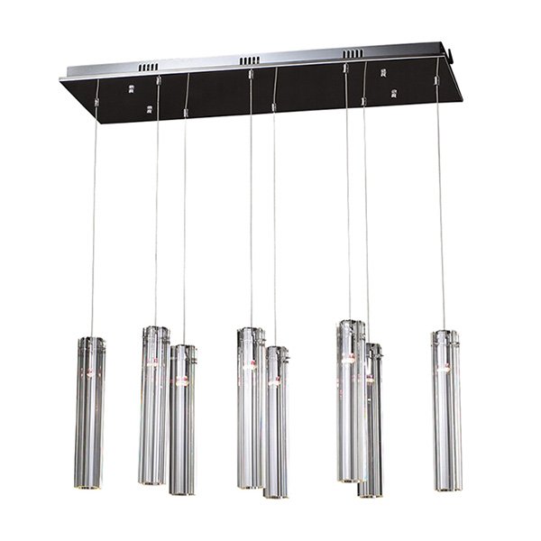 PLC Lighting Chandelier in Polished Chrome with K9 Optic Crystal
