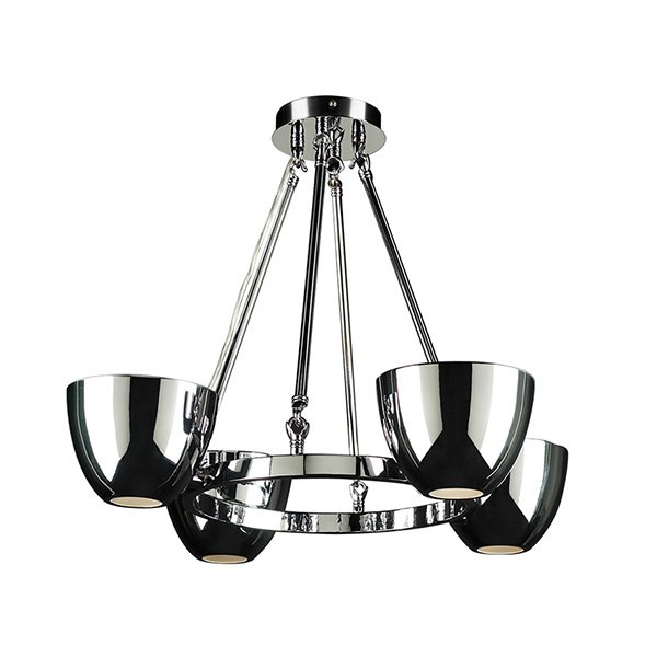 PLC Lighting 24" Semi-Flush Mount Ceiling Light in Polished Chrome with Frost Glass