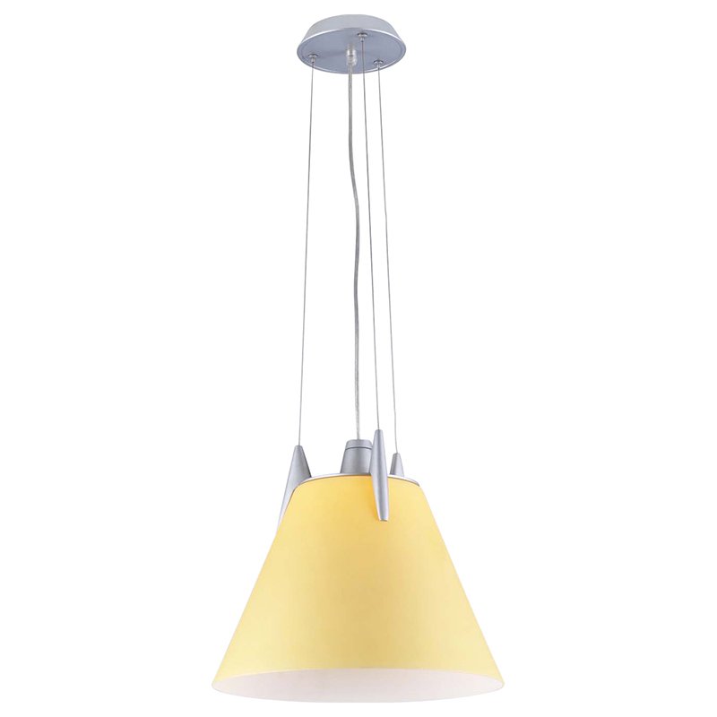 PLC Lighting Pendant in Aluminum with Amber Glass