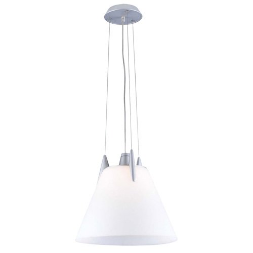 PLC Lighting CFL 13" Pendant in Aluminum with Opal Glass