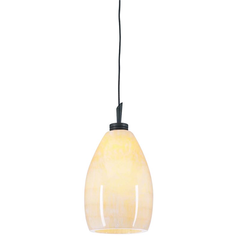 PLC Lighting 4" Pendant in Oil Rubbed Bronze with Natural Onyx Glass