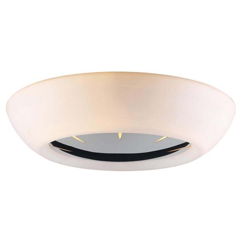 PLC Lighting CFL 18" Flush Ceiling Light in Polished Chrome with Matte Opal Glass