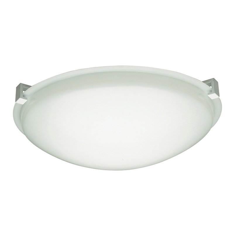 PLC Lighting CFL 12" Flush Ceiling Light in White with Frost Glass