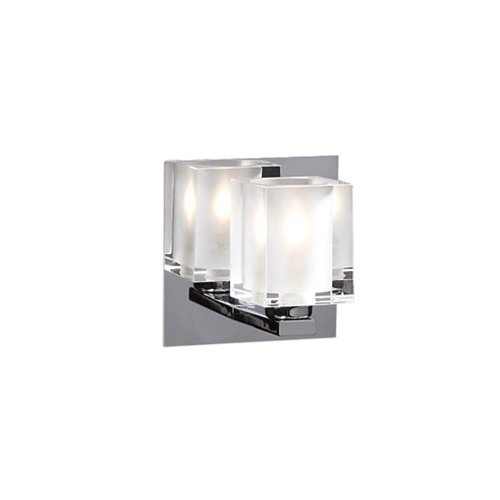 PLC Lighting 4 3/4" Wall Light in Polished Chrome with Clear with Inside Frost Glass