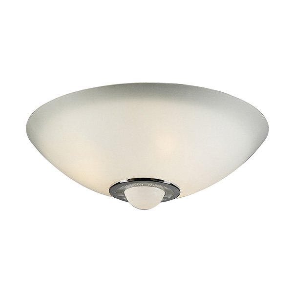 PLC Lighting 18" Flush Mount with CFL Bulbs in Polished Chrome with Frost Glass